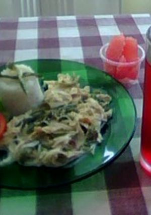 Una foto de Rajas con pollo a la crema