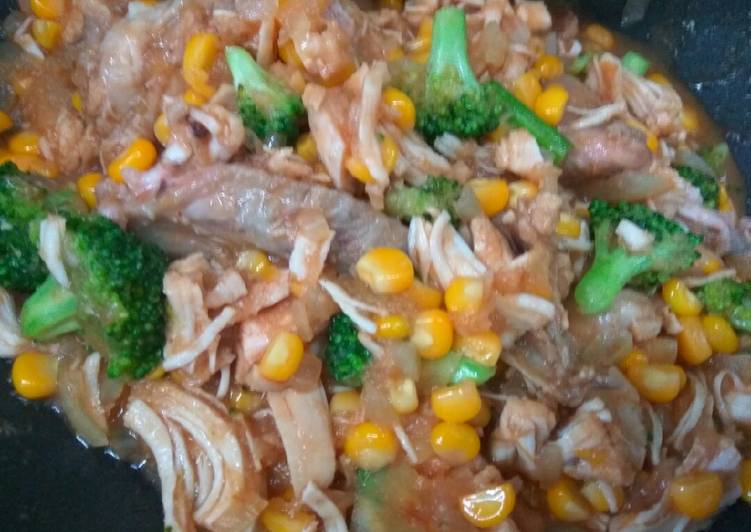 Cah ayam brokoli jagung
