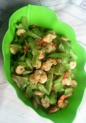Foto resep Tumis udang paria simple