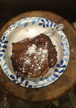 A picture of Chocolate challah French toast.