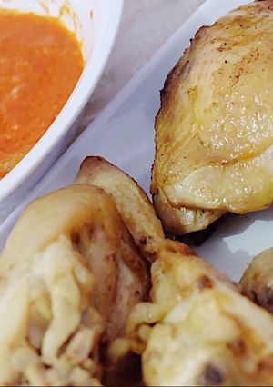 Foto resep Ayam pop praktis + sambel