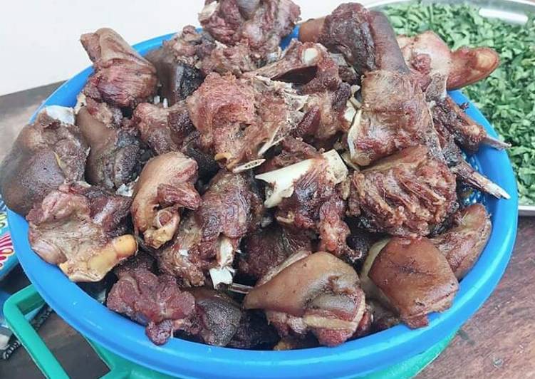 Fried goat meat