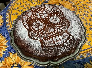 Une photo de Gâteau skull moelleux aux cerises