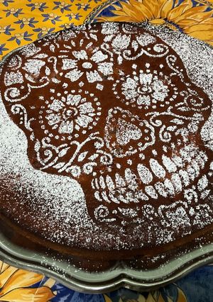 Une photo de Gâteau skull moelleux aux cerises