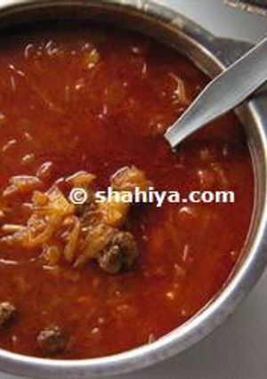 A picture of Diet Meatballs with Onions and Tomato Sauce.