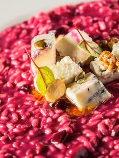 Una foto de Risotto de lombarda