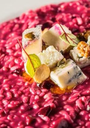 Una foto de Risotto de lombarda
