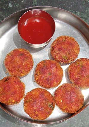 A picture of Beetroot tikki - Veg starters.