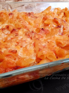 Una foto de Macarrones gratinados con chorizo