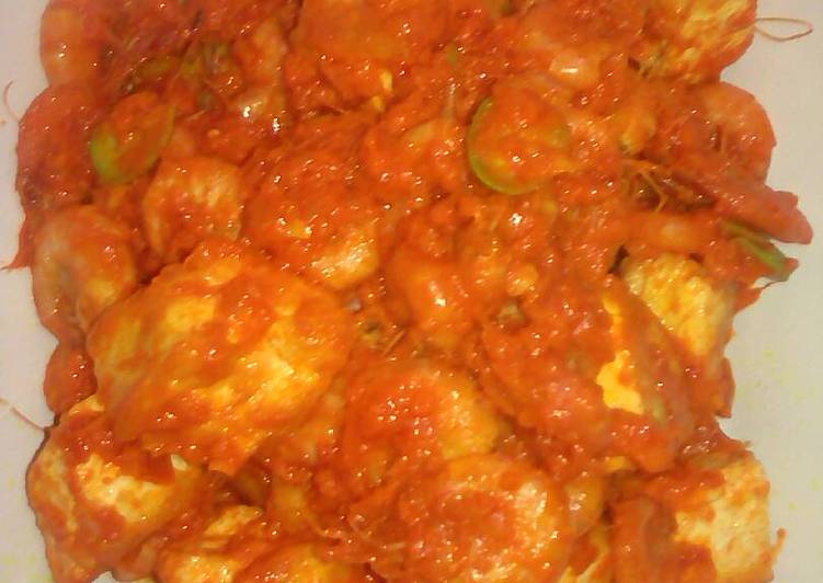 Sambal udang pete campur tahu