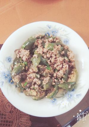 Hình của món Cà xào thịt xay.
