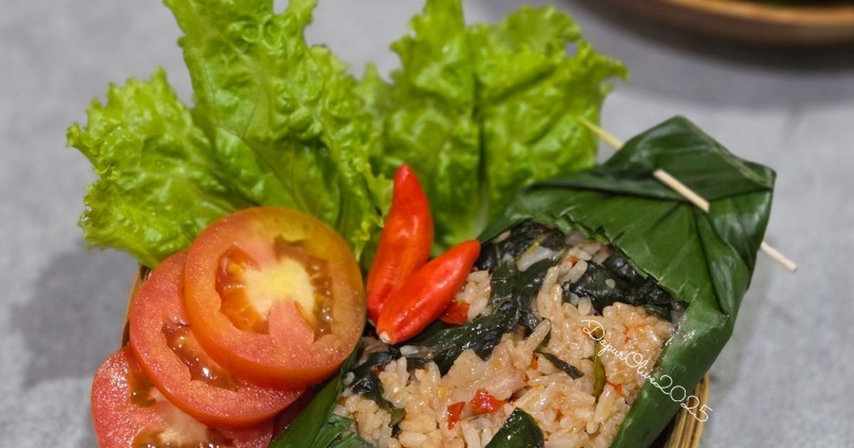 Nasi Bakar Santan Pakai Sambal Tomat Terasi