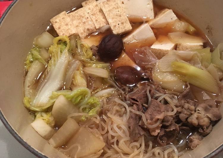 How to Make Appetizing Sukiyaki/"Gyunabe" beef pot