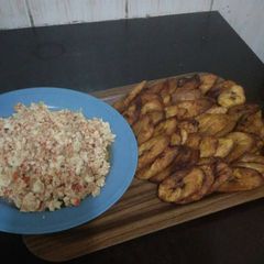 Plantain and egg sauce A picture of Plantain and egg sauce.