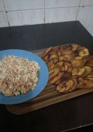 A picture of Plantain and egg sauce.