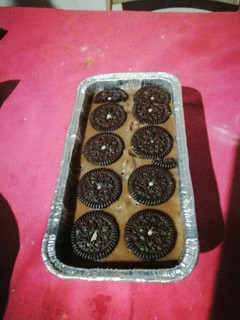 Una foto de Flan de galleta de chocolate