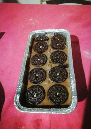 Una foto de Flan de galleta de chocolate