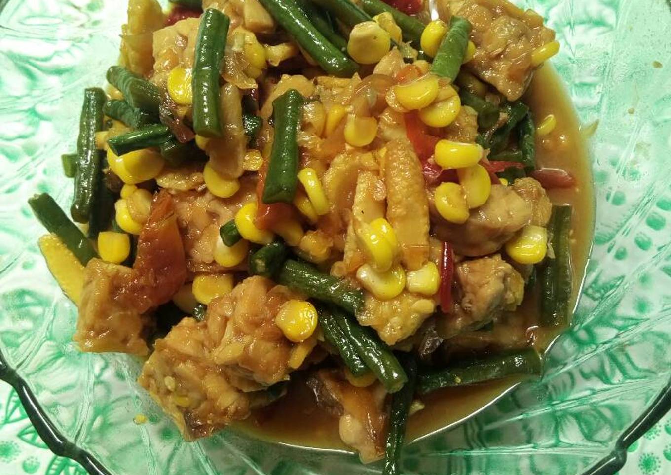 Tumis kacang jagung istimewa