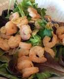 Ensalada con camarones al Ajillo (Gambas al Ajillo)