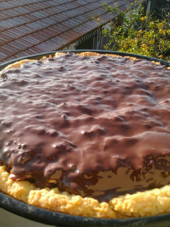 Una foto de 🌴Tarta de coco, dulce de leche y chocolate amargo, Súper fácil