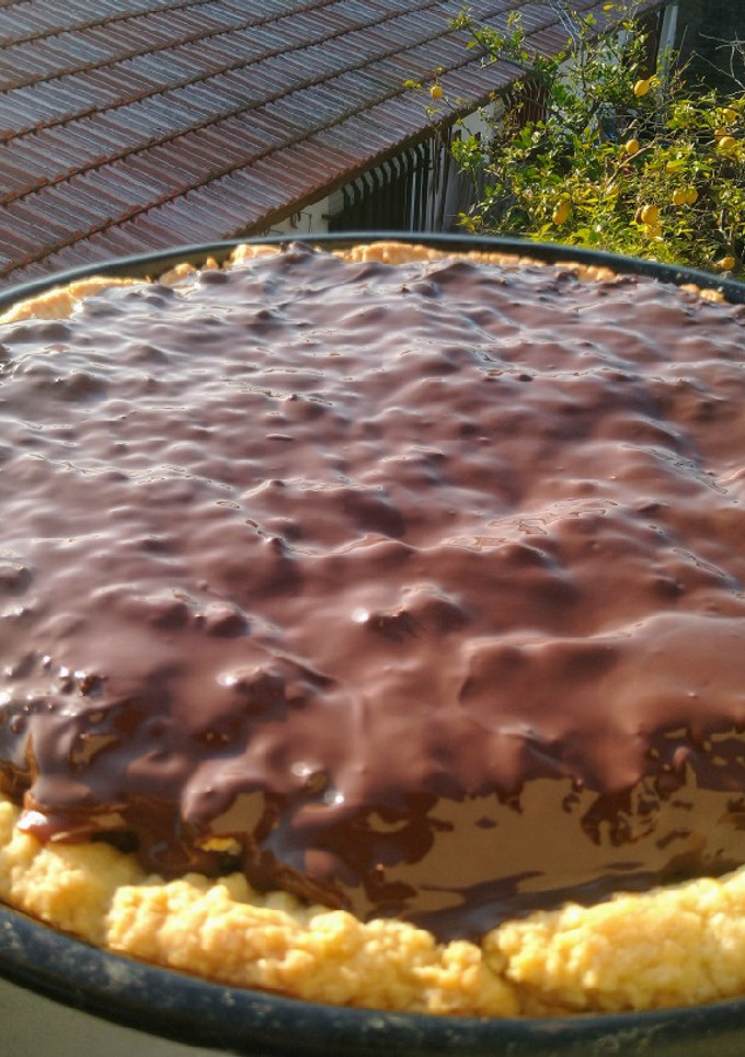 Una foto de 🌴Tarta de coco, dulce de leche y chocolate amargo, Súper fácil