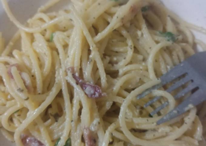 Resipi Spaghetti Carbonara Italian Style Oleh Shy Ema Cookpad