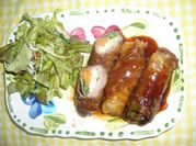 A picture of enoki mushroom with beef