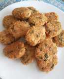 Nugget ayam bahan leftover (tempe, daun ubi kayu, lebihan roti, cornflakes lemau)