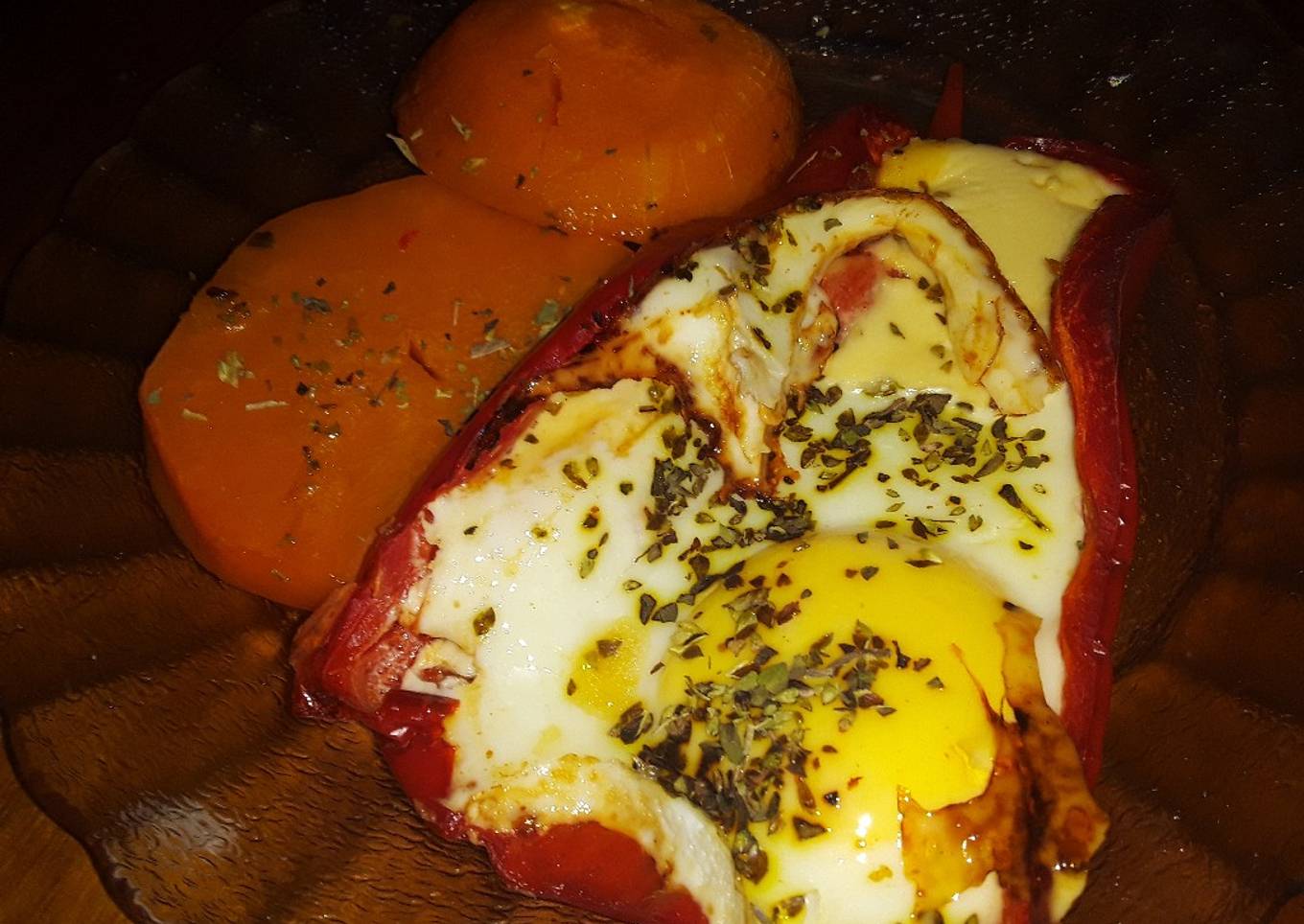 Morrón Relleno & calabaza al Horno