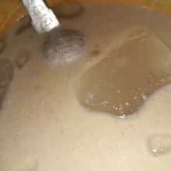A picture of Millet gruel with fresh cow milk.