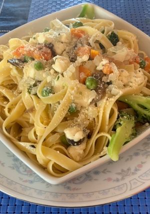 Una foto de Fideos veggie 👍🏼