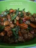 Tumis kecap kacang panjang, wortel dan tempe