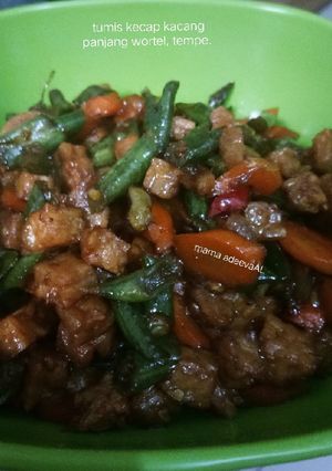 Foto resep Tumis kecap kacang panjang, wortel dan tempe