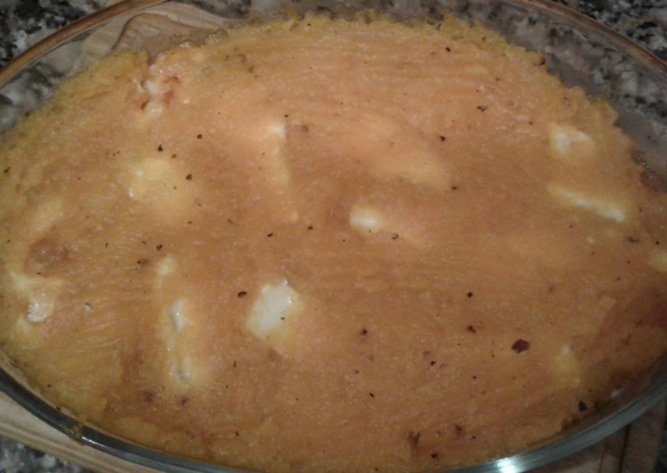 Pastel de calabaza con hongos