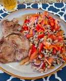 Febra de Porco com Salada de Feijão-Fradinho
