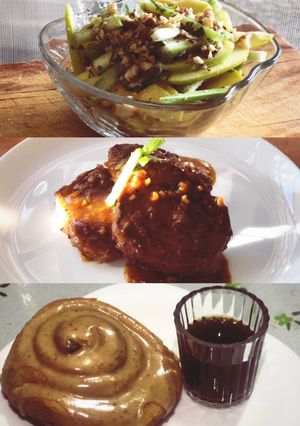 Una foto de Menú de tres tiempos 🥗🥩🍞✨