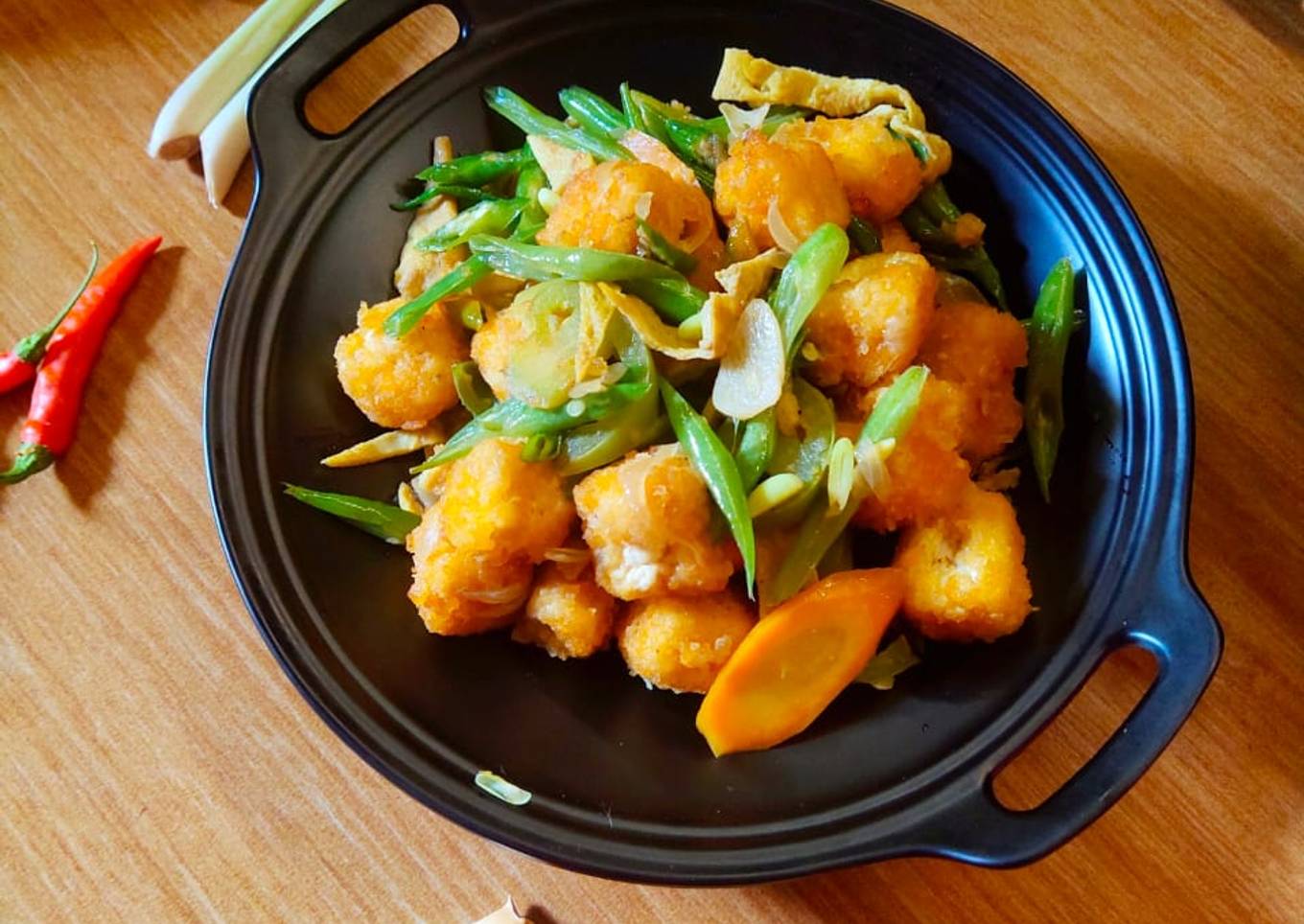 Tumis Buncis Tahu Telur