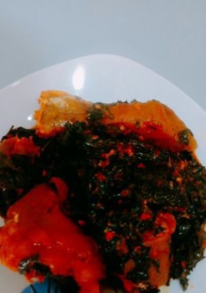 A picture of Efo Riro (spinach Stew).