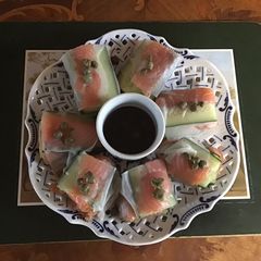 A picture of California Farm Cucumber Salmon Spring Roll.