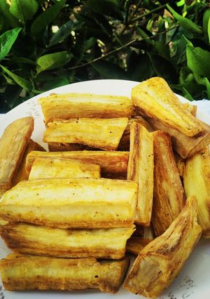 A picture of Tumeric fried cassava #breakfastideas.