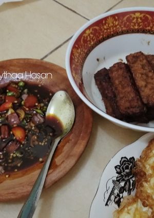 Foto resep "Bango" Tempe Bacem, Telur ceplok sambal Kecap