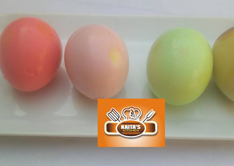 Coloured boiled eggs