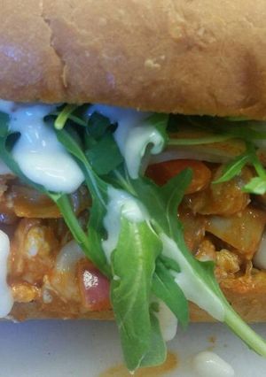 A picture of 3 Alarm Chicken Salad Sub.
