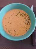 Potato Soup in Red Bell Pepper Cream
