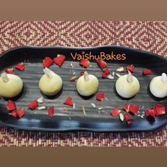 A picture of No Cook Besan and Badam Laddu.