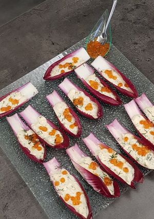 Une photo de Barquettes au crabe et oeufs de saumon
