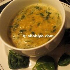 A picture of Red Lentil & Spinach Soup.