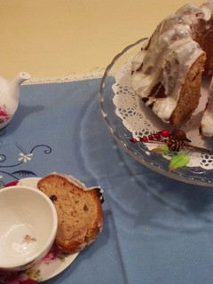 Una foto de Bundt Cake con sabor a Navidad