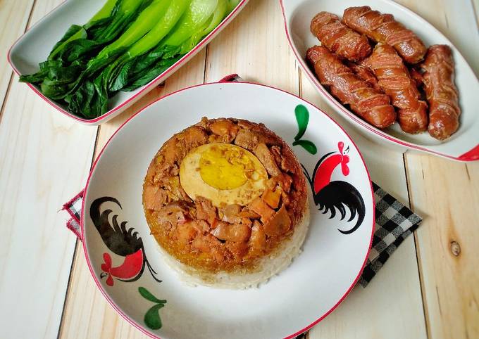 Nasi tim ayam jamur
