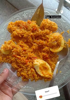 A picture of Egg biryani.
